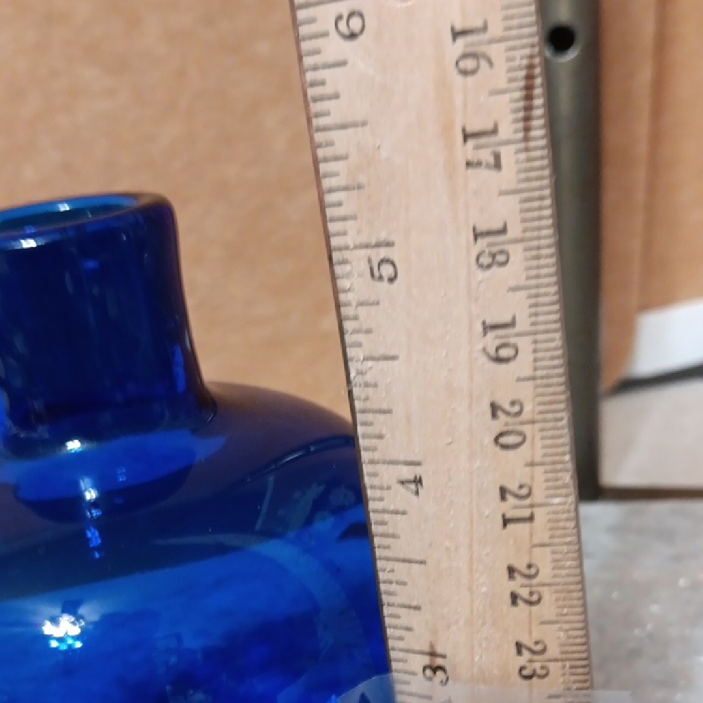 VINTAGE BLENKO Blue Glass Vase - Picture 6 of 6